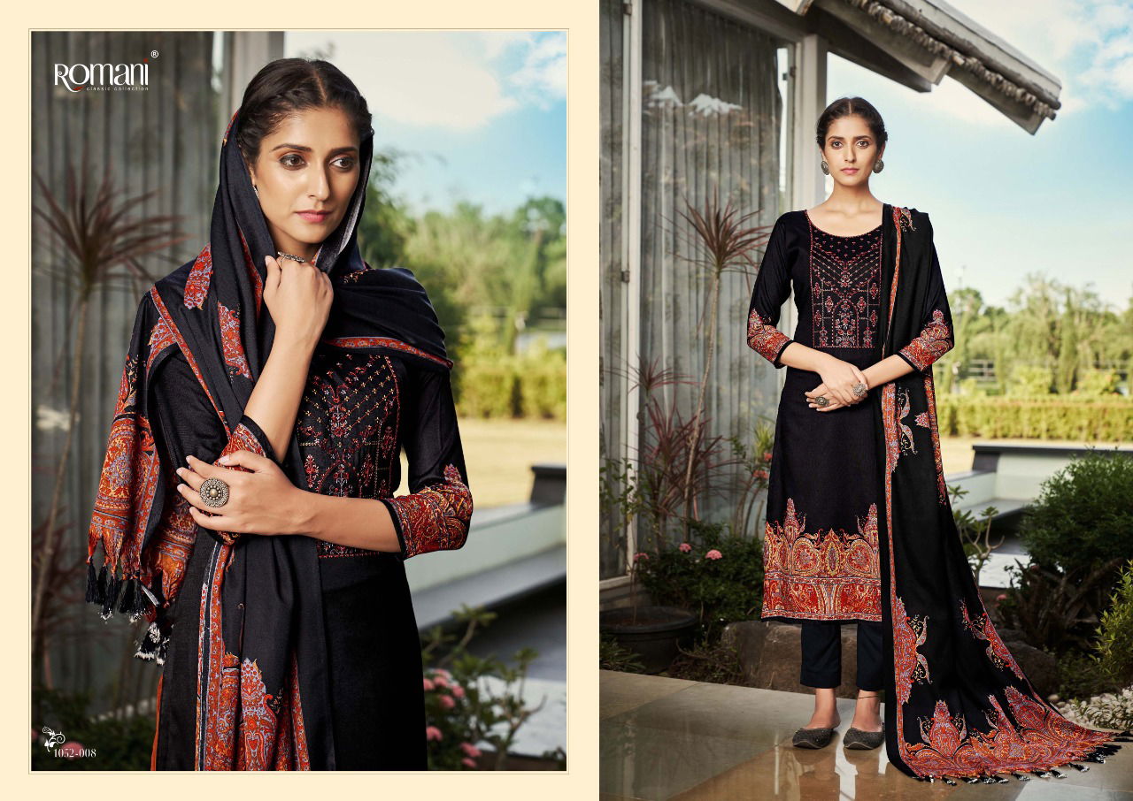 Romani Gulmarg Casual Wear Wollen Pashmina Wholesale Dress Material Collection